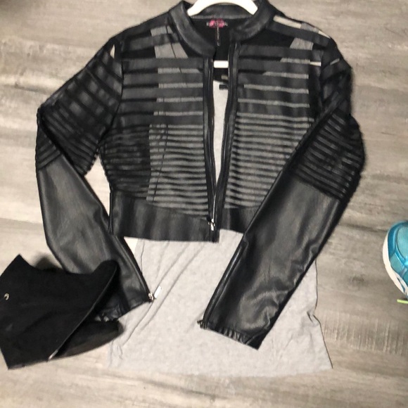 Body Central Tops - Black crop top jacket ... by Body Central